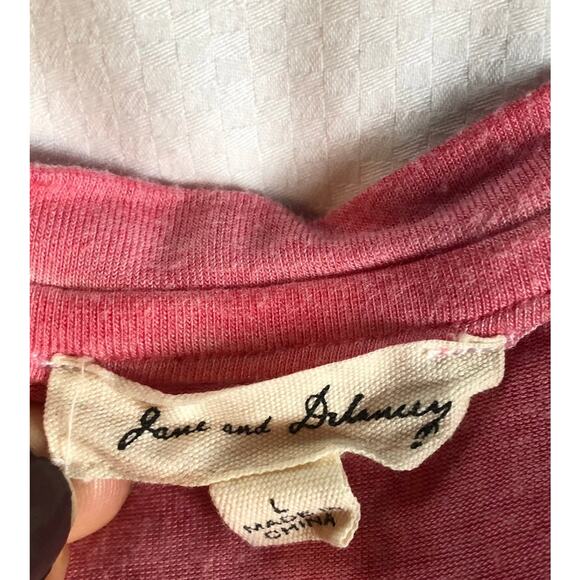 Jane and Delancey plunge v neck pink cinch short sleeve shirt size large - Picture 4 of 5